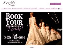 Tablet Screenshot of alegriasbrides.com